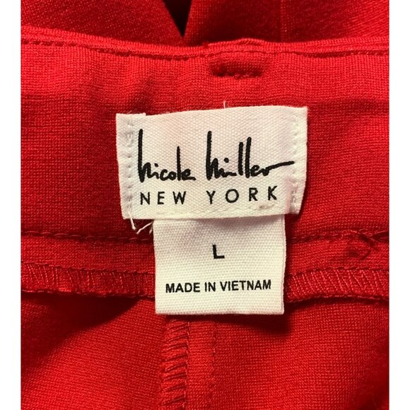 Nicole Miller New York Size Large L Stretch Red Mid-Rise Slim Leg Pants NWT New - Picture 6 of 7